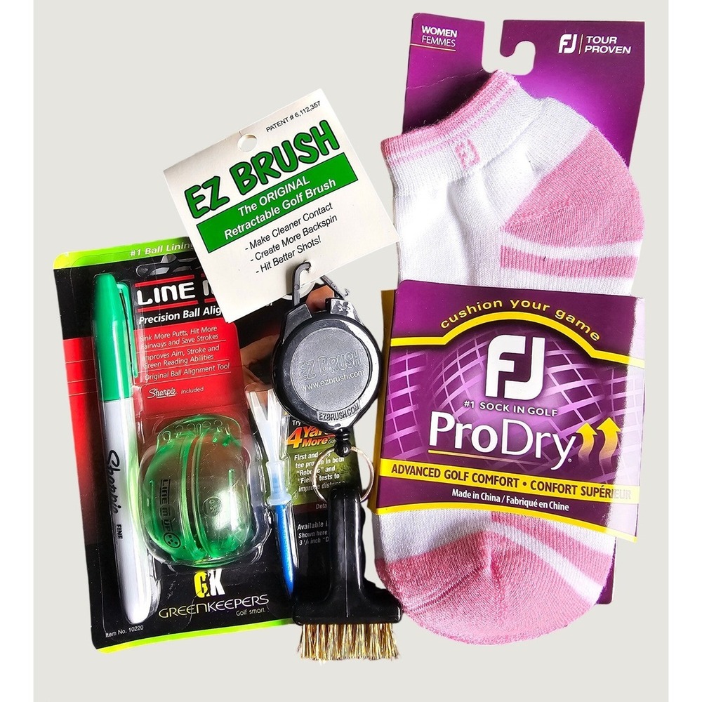 FootJoy Women Golf Socks ProDry EZ Brush Club Cleaner Line M Up Alignment Tool